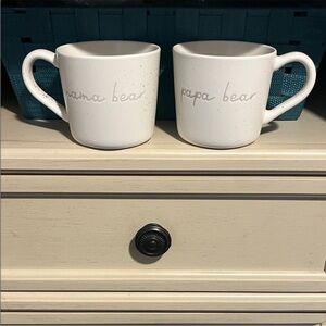 Threshold White Mama Bear and Papa Bear Mugs